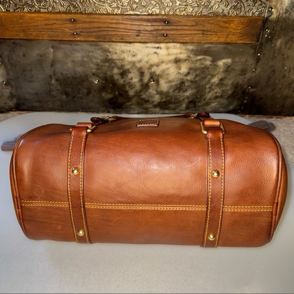 Dooney & Bourke Small Florentine Satchel in chestnut with Strap - Picture 7 of 12